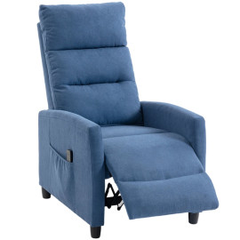 Fauteuil Torova massant inclinable manuel chenille bleu foncé