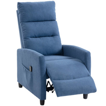 Fauteuil Torova massant inclinable manuel chenille bleu foncé