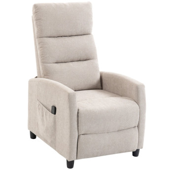 Fauteuil de relaxation Berane massage inclinable chenille crème