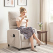 Fauteuil de relaxation Berane massage inclinable chenille crème