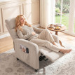 Fauteuil de relaxation Berane massage inclinable chenille crème