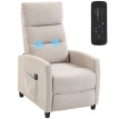 Fauteuil de relaxation Berane massage inclinable chenille crème