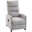 Fauteuil de massage Emiel inclinable relaxation chenille repose-pieds gris