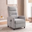 Fauteuil de massage Emiel inclinable relaxation chenille repose-pieds gris