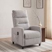 Fauteuil de massage Emiel inclinable relaxation chenille repose-pieds gris