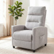 Fauteuil de massage Emiel inclinable relaxation chenille repose-pieds gris