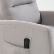 Fauteuil de massage Emiel inclinable relaxation chenille repose-pieds gris