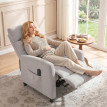 Fauteuil de massage Emiel inclinable relaxation chenille repose-pieds gris