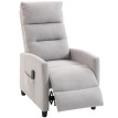 Fauteuil de massage Emiel inclinable relaxation chenille repose-pieds gris