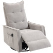 Fauteuil massant Orio inclinable chauffant pivotant chenille gris clair
