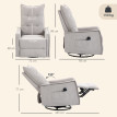 Fauteuil massant Orio inclinable chauffant pivotant chenille gris clair