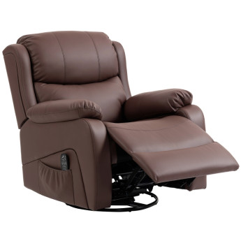 Fauteuil Relax Massant Inclinable Amrea Chauffant Repose-pieds Marron