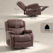 Fauteuil Relax Massant Inclinable Amrea Chauffant Repose-pieds Marron