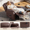 Fauteuil Relax Massant Inclinable Amrea Chauffant Repose-pieds Marron
