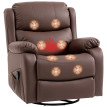 Fauteuil Relax Massant Inclinable Amrea Chauffant Repose-pieds Marron