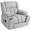 Fauteuil Falas releveur électrique massage USB velours gris clair