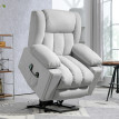 Fauteuil Falas releveur électrique massage USB velours gris clair