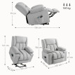 Fauteuil Falas releveur électrique massage USB velours gris clair