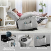 Fauteuil Falas releveur électrique massage USB velours gris clair
