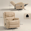 Fauteuil Relax Melarena Massant Inclinable Chauffant Beige