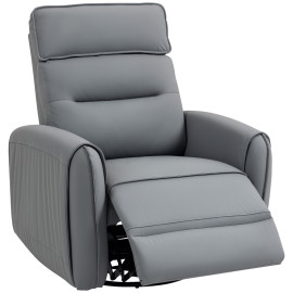 Fauteuil Relax Erlaras Inclinable Pivotant Repose-pieds Gris