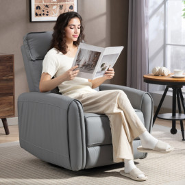 Fauteuil Relax Erlaras Inclinable Pivotant Repose-pieds Gris