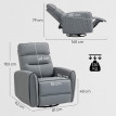 Fauteuil Relax Erlaras Inclinable Pivotant Repose-pieds Gris