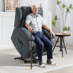 Fauteuil TV Norenon releveur massage inclinable gris foncé