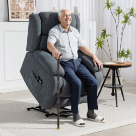 Fauteuil TV Norenon releveur massage inclinable gris foncé