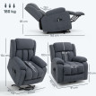 Fauteuil TV Norenon releveur massage inclinable gris foncé