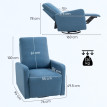 Fauteuil Relax Emum Inclinable Pivotant Bascule Bleu