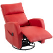 Fauteuil massant Larane inclinable chauffant pivotant rouge