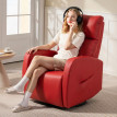 Fauteuil massant Larane inclinable chauffant pivotant rouge