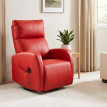 Fauteuil massant Larane inclinable chauffant pivotant rouge