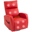Fauteuil massant Larane inclinable chauffant pivotant rouge