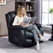 Daray Fauteuil Relax Inclinable Massant Chauffant Pivotant Noir