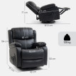 Daray Fauteuil Relax Inclinable Massant Chauffant Pivotant Noir