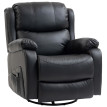 Daray Fauteuil Relax Inclinable Massant Chauffant Pivotant Noir