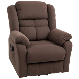 Fauteuil Aubeo releveur massage chauffage lombaire marron foncé