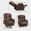 Fauteuil Aubeo releveur massage chauffage lombaire marron foncé