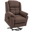 Fauteuil Aubeo releveur massage chauffage lombaire marron foncé