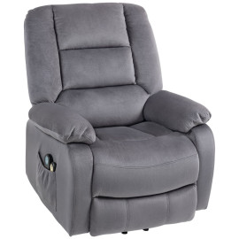 Fauteuil TV Celria aide au lever massage chaleur gris foncé