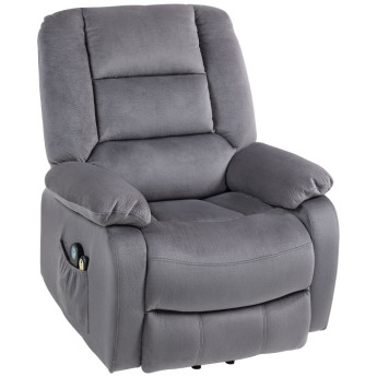 Fauteuil TV Celria aide au lever massage chaleur gris foncé