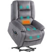 Fauteuil TV Celria aide au lever massage chaleur gris foncé