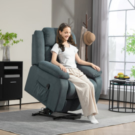 Fauteuil Falrac releveur inclinable télécommande poches latérales gris