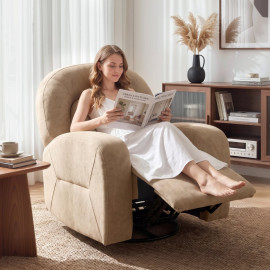 Fauteuil relax Delier inclinable pivotant 360° velours kaki