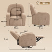 Fauteuil relax Delier inclinable pivotant 360° velours kaki