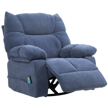 Fauteuil de massage Jarreac inclinable chauffant rotatif bleu