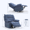 Fauteuil de massage Jarreac inclinable chauffant rotatif bleu