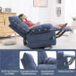 Fauteuil de massage Jarreac inclinable chauffant rotatif bleu